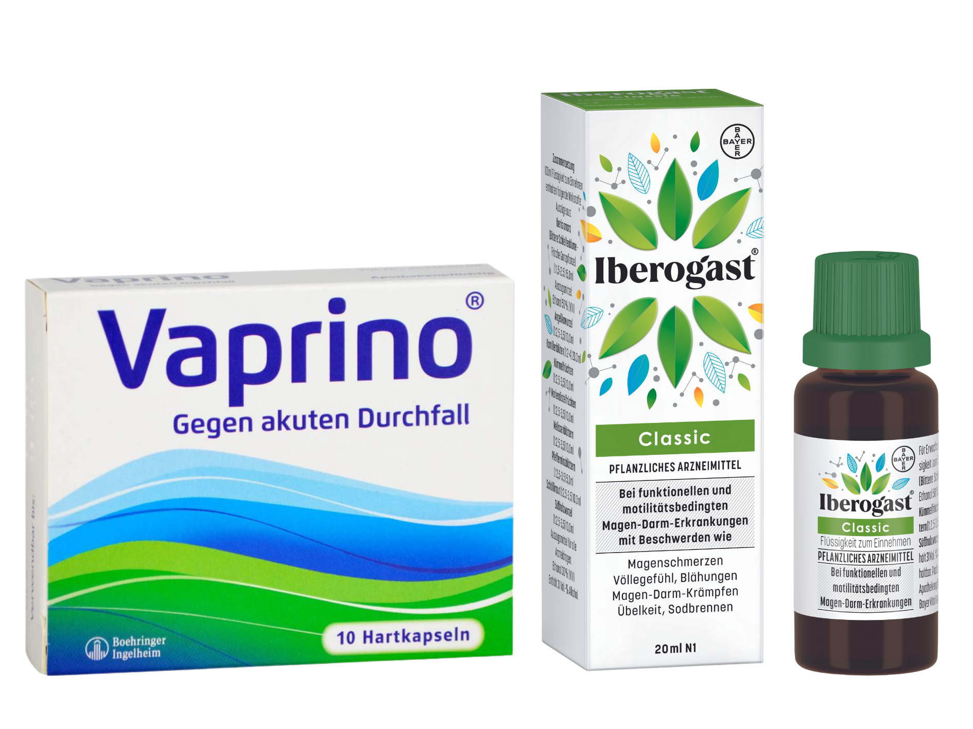 Sparset Reise - VAPRINO 100 mg Kapseln 10 St + IBEROGAST Classic 20 ml
